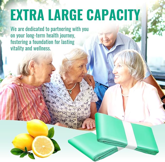 Diaper Bucket Replacement Bags, 2 Rolls Extra Thick, Leak-Proof &Odor Blocking, For Adult Diaper Systems, Diaper Pails, Toilet &Yard Waste, Thickened Diaper Pail Refill Bags Hold Up to 1328 Diapers