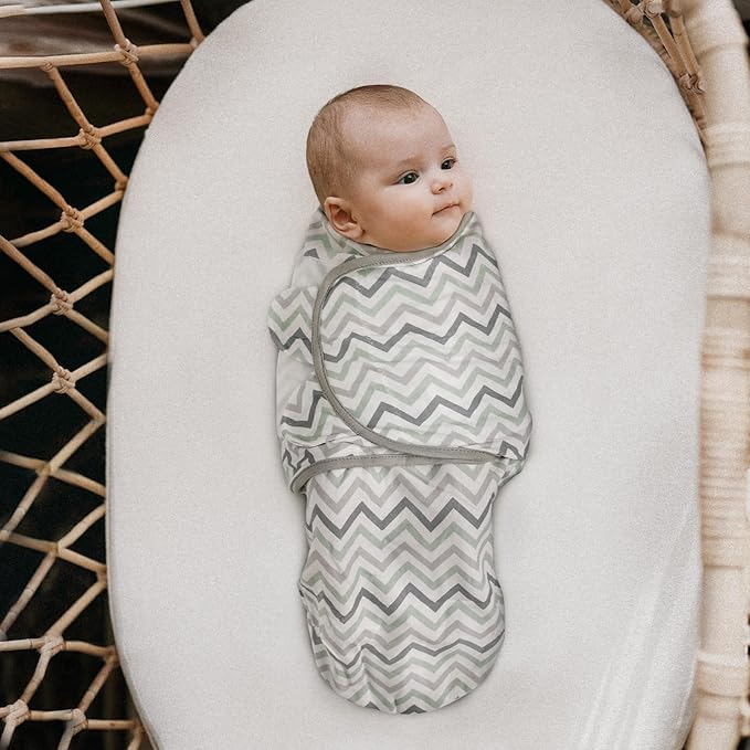 GLLQUEN BABY Organic Swaddle Sleep Sacks for Newborn - Baby Swaddles 0-3 Months, 3-Pack Newborn Swaddling Sack, Gray Stripe & Animal World, Baby Swaddle Blanket Wrap (Small/Medium)