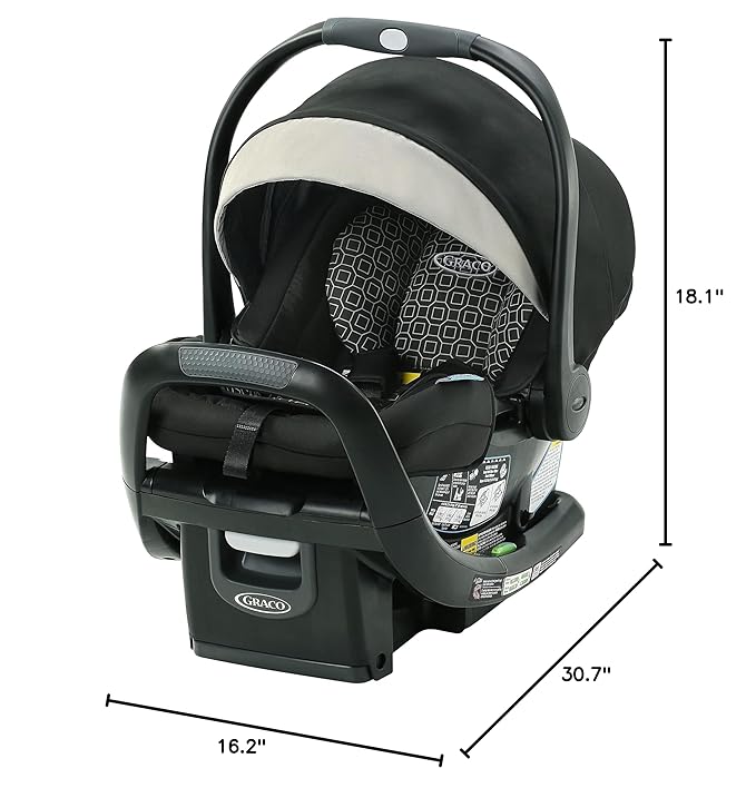 Graco SnugRide SnugFit LX Infant Car Seat, Baby Car Seat with Anti-Rebound Bar for Extra Safety, SnugLock Easy Install Carseat, 1-Hand Adjustable Handle, No-Rethread Harness, Baby Essentials, Pierce