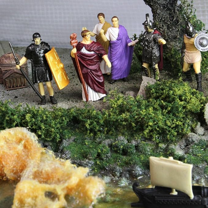 Safari Ltd. Ancient Rome Super Toob - Mini Figurines: Gladiator, Noblewoman, Centurion, Senator, Caesar, Emperor, Colosseum, Aqueduct, Pantheon & More - Educational Toy for Boys, Girls & Kids 3+