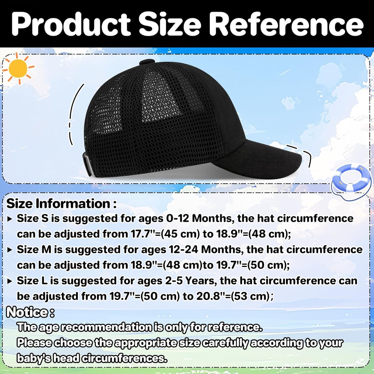 qikqik Baby Baseball Cap Toddler Baseball Hat with Mesh Infant Sun Hat UPF 50+ Baby Ball Cap Toddler Girl Hats Kids Hat Boys