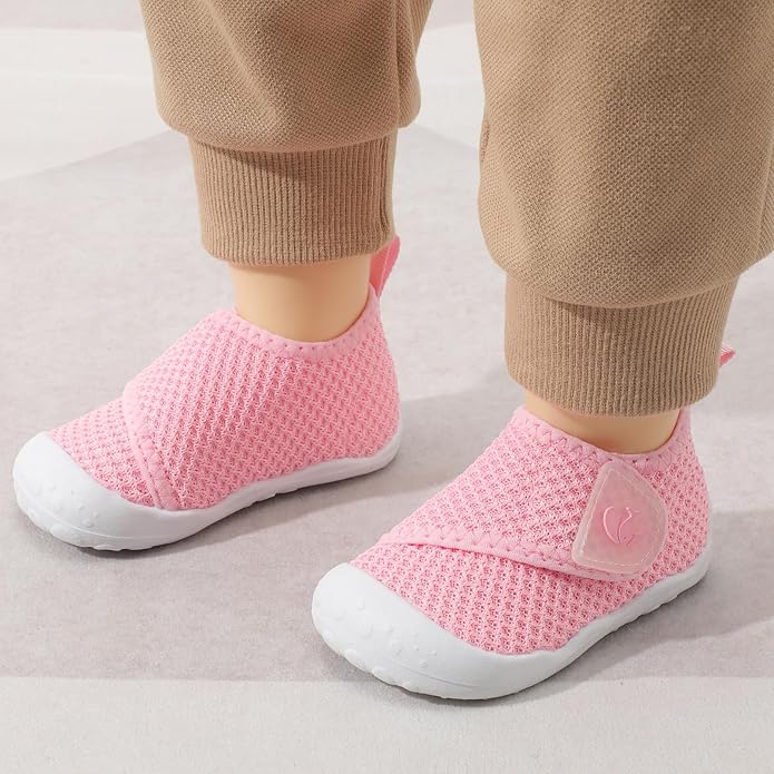 FEETCITY Baby First Walking Shoes Wide Baby Shoes Infant Sneakers Newborn Crib Shoe Barefoot Lightweight Slip On Shoe