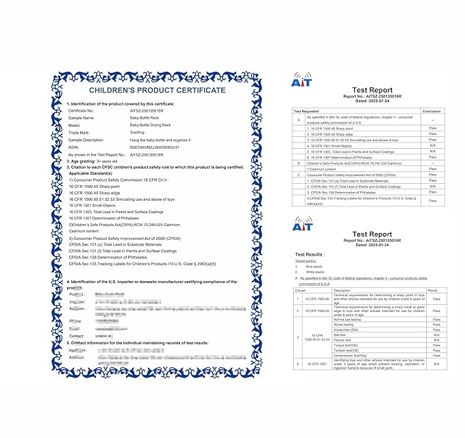 SuoXing Vertical Baby Bottle Drying Rack,Space Saving Countertop Baby Drying Rack for Bottles,Large Baby Bottle Station Stand,Bottle Rack Dryer for Brushes,Pacifiers,Baby Accessories Organizer,Grey