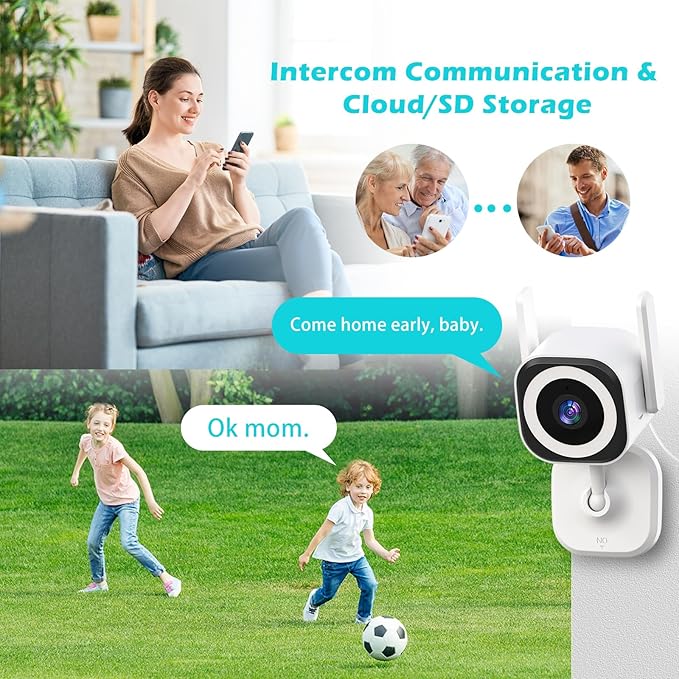 2K Camera for Home Security, 5G Outdoor/Indoor Security Cameras, Baby Monitor Camera for Pet/Babies/Room/Cat/Dog/Nanny/Elder, IP66 Waterproof, 3 Night Vision, Alarm Siren, 24/7 SD Recordings/Cloud