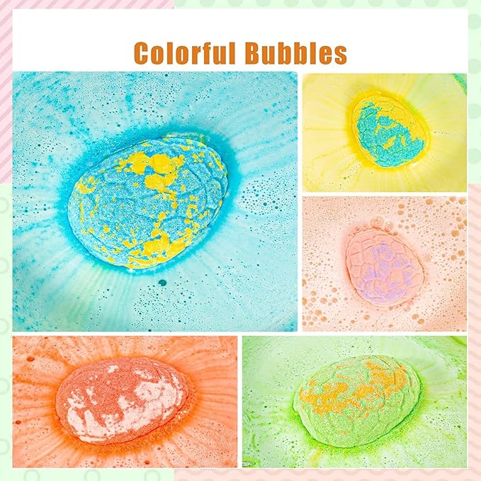 Dinosaur Egg - Kids Bath Bomb with 25 Surprises Inside - Dinosaur Gifts for 3 4 5 6 7 and 8 Year Old Boys and Girls Kids Gifts - Perfect for Birthdays