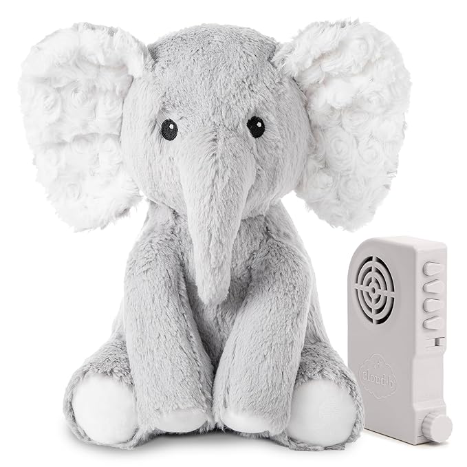 Cloud b Sound Machine with White Noise Soothing Sounds | Cuddly Stuffed Animal | Adjustable Settings and Auto-Shutoff | Elliot Elephant™