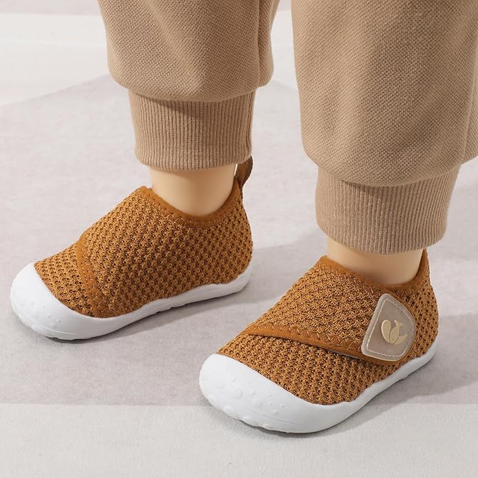 FEETCITY Baby First Walking Shoes Wide Baby Shoes Infant Sneakers Newborn Crib Shoe Barefoot Lightweight Slip On Shoe