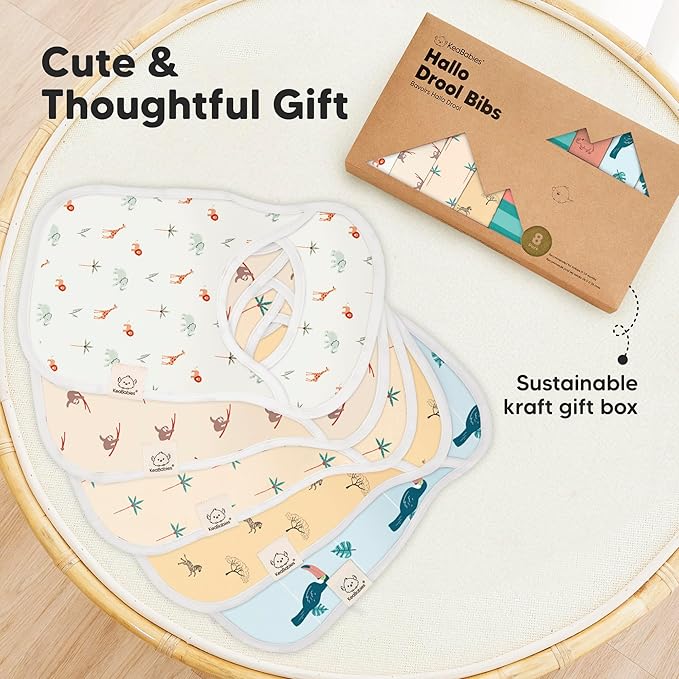 8-Pack Baby Bibs for Boys, Girls - Pullover Bibs for Drooling Teething Baby Girl & Boy Toddler, Newborn, Soft & Absorbent, Cute Colors, Large Torso Coverage Keep Infant Clean & Dry (Builders)