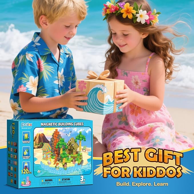 Magnetic Blocks - 120PCS 1“ Magnetic Building Blocks Kids Toys for Age 3-5 4-8 5-7 8-12, Stacking Mine Magnet World Craft Cubes for Kids, Educational Toys Christmas Birthday Game Gifts for Boys Girls