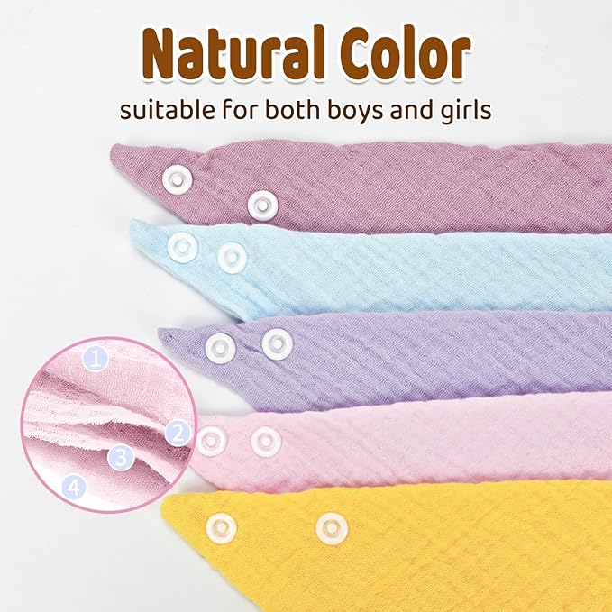 Baby Bibs Muslin Drool Teething Drooling Bibs for Baby Girl Boy Muslin Cotton