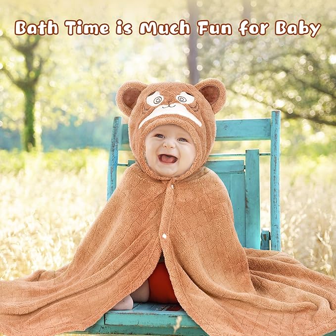 Toddler Bath Towel Kids Bath Towels Baby Towels with Hood Toddler Towels for Boy Girl 0-5 Years, 2-Pack Absorbent Baby Bath Towels Hooded Kids Beach Towel Large 50''x32''