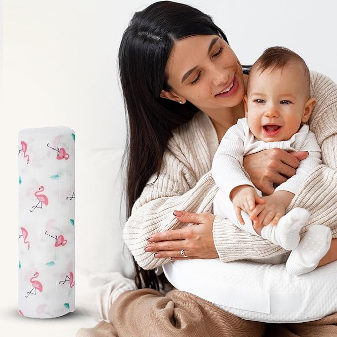 Muslin Baby Swaddle - Breathable Receiving Blankets for Newborn Baby, 70% Viscose derived from Bamboo, 30% Spandex, Imported