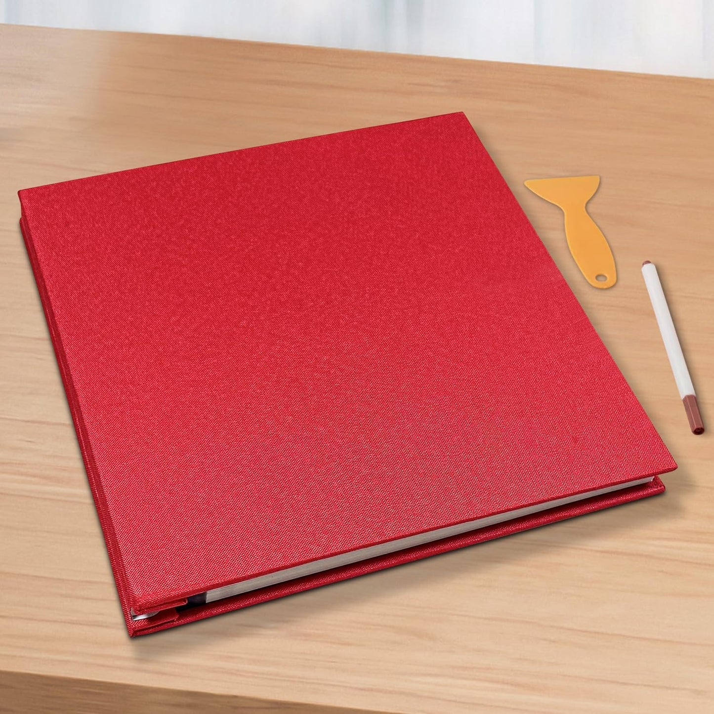 Large Photo Album Self Adhesive Scrapbook Album for 4×6 5×7 8×10 Pictures DIY Magnetic Linen Cover Album 40 Pages for Family Wedding Gifts with Metal Pen and Plastic Board