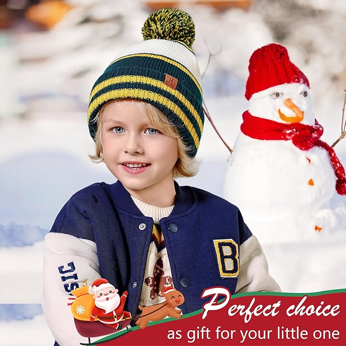 FZ FANTASTIC ZONE Kids Toddler Winter Hat Beanie with Warm Fleece Ski Baby Hats for 2-7 Years Skull Cap Baby Boys Girls Gifts