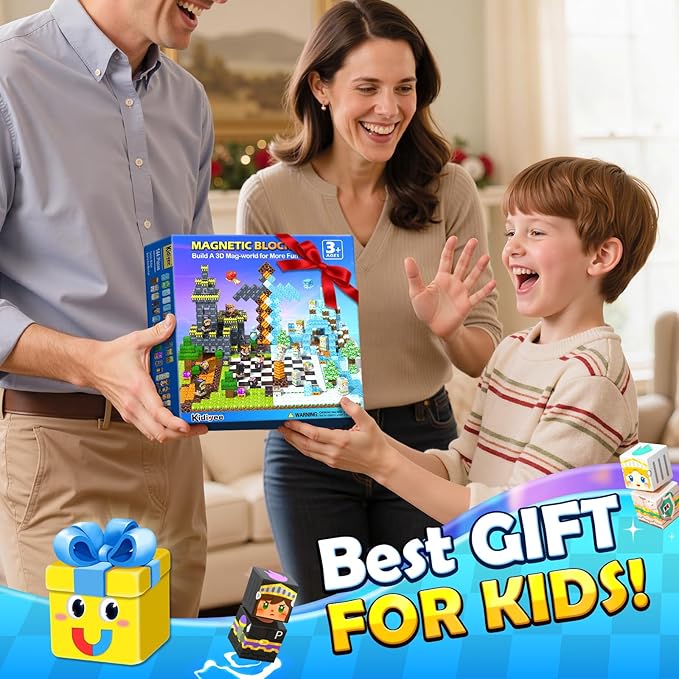 Magnetic Blocks - Mine Magnet World Chess Set, Magnetic Building Toys Games for Kids Ages 5-7 6-8 8-12, Magnet Tiles Kids Toddler Toys, Ideal Gifts for Boys & Girls Ages 3+