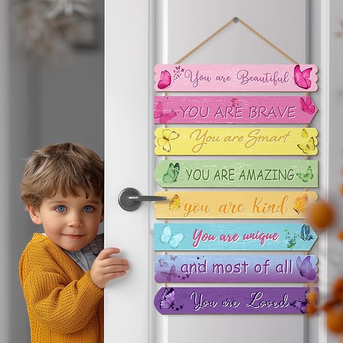 Butterfly Room Decorations For Girls, Kids Room Decor, Inspirational Wall Decor, Little Kids Bedroom Decor,Bedroom Deco For Teen Girls,Nursery Wall Deco (Butterfly)