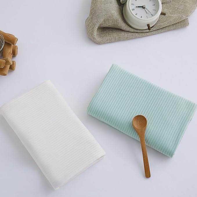 Jersey Swaddle Blanket, Ultra Soft Stretchy Receiving Blanket, Baby Girl Newborn Rainbow Swaddle Wrap, 40 x 30 inches, 2 Pcs, White & Green