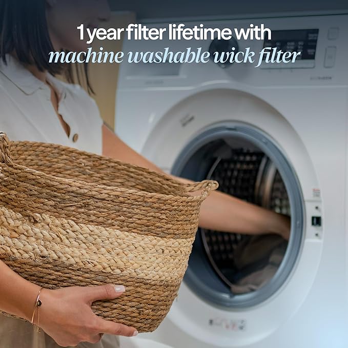 BLUEAIR Room Humidifier - DreamWell - 48Hr Top-Fill Mist-Free InvisibleMist Technology Aroma Stone for Essential Oils and Soothing Mood Lighting - Quiet Operation for Bedroom and Home Use, Grey