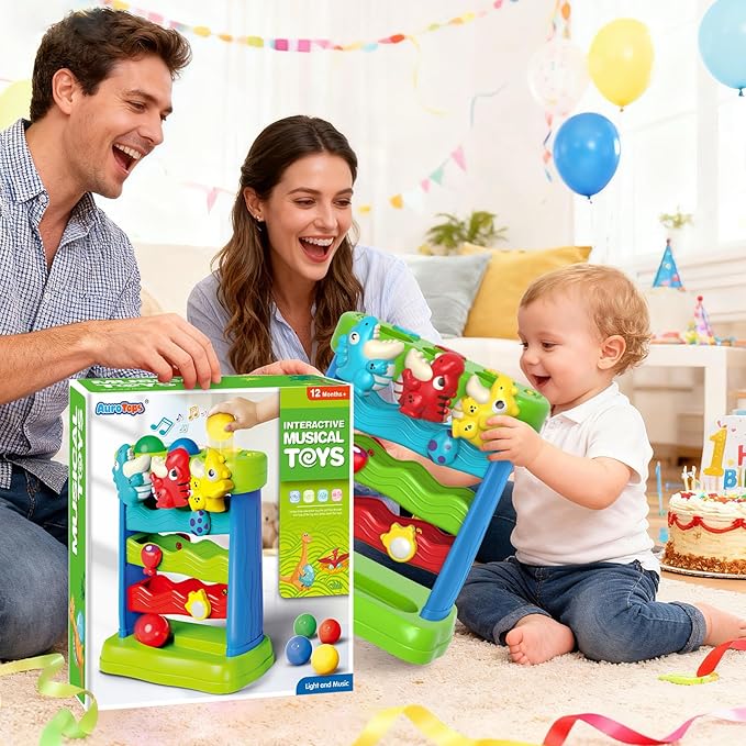 Toys for Toddlers 1 2 3 Years Old Boys & Girls Musical Toy for Kids 12-18 Months Interactive Montessori Toys with Light & Sound,Christmas Birthday Gifts