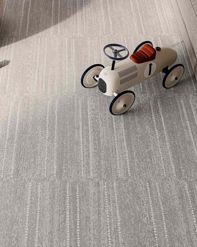 House of Noa Baby Play Mat – 4x6 Dove Aspen – Set of 6 Tiles – Cushioned EVA Foam Play Mat for Floor, Soft Interlocking Baby Crawling Mats for Hard Floors