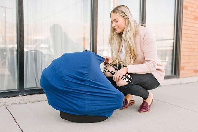 River Copper Pearl Multi-Use Cover: Car Seat, Nursing, Stroller Cover - Stretchy Fabric, All-Season, Stylish Designs, Easy Access for Moms