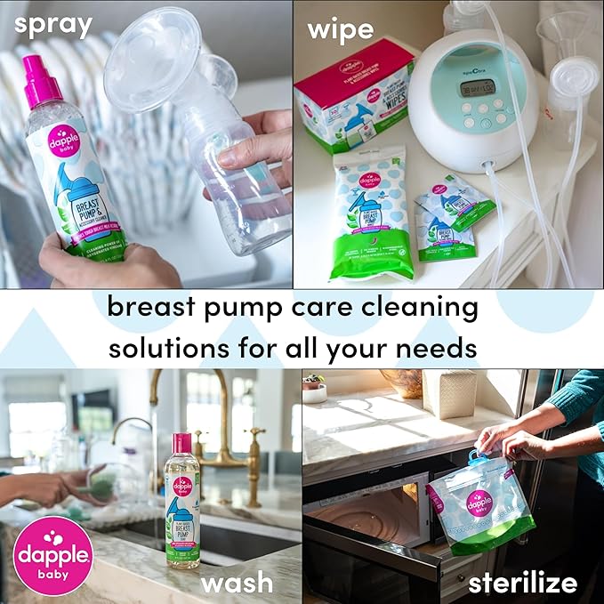 Dapple Breast Pump Soap Baby, 8 Fl Oz Bottle, Fragrance Free, Plant Based & Hypoallergenic Liquid Soap - Easy Rinse Formula Removes Milk Residue & Leaves No Taste