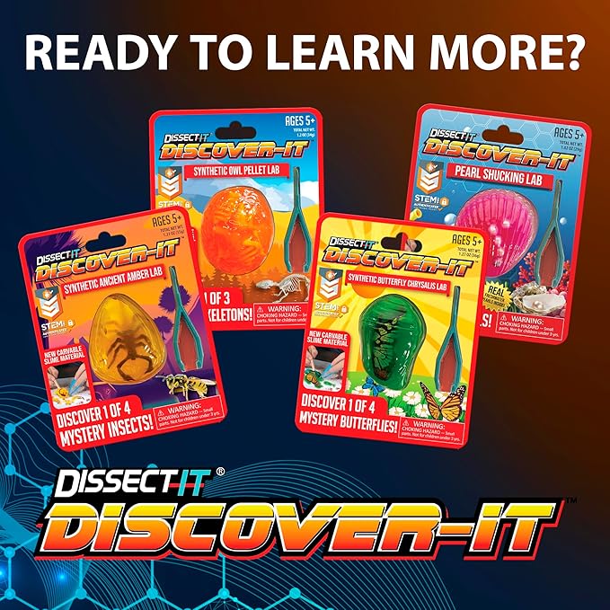 Discover-It Dissection Kit for Kids, Owl Pellet Science Lab Kit to Learn About Animals, Science Toys for Kids Ages 5 and Above