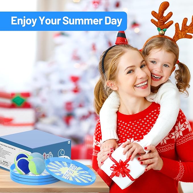 Kids Toys Toss and Catch Ball Set Game with 4 Paddles 4 Balls,Beach Toy Pool Toy Outdoor Yard Game for Kids Ages 3-12,Toys for Toddlers Age 3-5, Gifts for 3 4 5 6 7 8 9 10+ Year Old Boys Girls