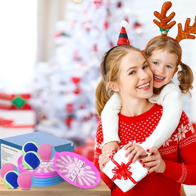 Toss and Catch Ball Set with 6 Paddles 6 Balls, Outdoor Toys for Kids Beach Toy Pool Toys Outdoor Yard Games for 3 4 5 6 7 8 9 10 Year Old Boys Girls, Ideal Gifts for Kids Age 3+