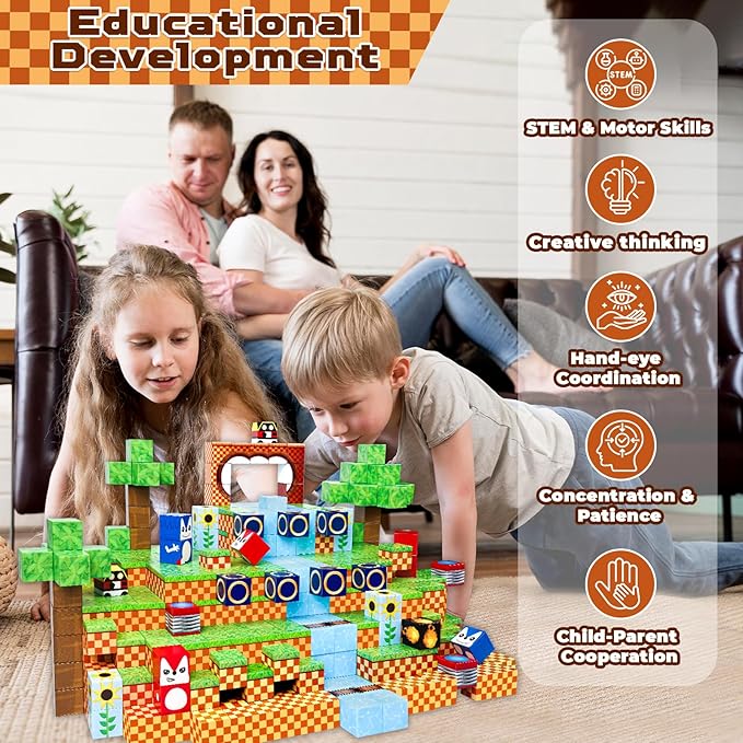 Magnetic Blocks - 100PCS Building Blocks - Toys for Montessori Toddler Christmas Birthday Gifts - STEM Sensory Toys for 3 4 5 6 7 8 9 10 Year Old Boys and Girls