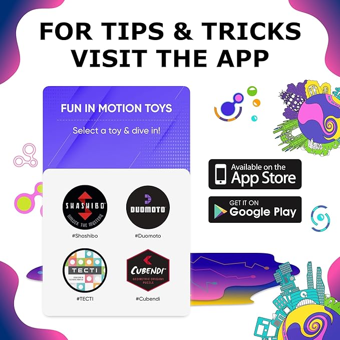 SHASHIBO Shape Shifting Box - Award-Winning Fidget Toy w/ 36 Rare Earth Magnets - Fidget Cube Transforms Into Over 70 Shapes, Sensory Toy Gift for Kids, Teens, and Adults (QDOT Map)