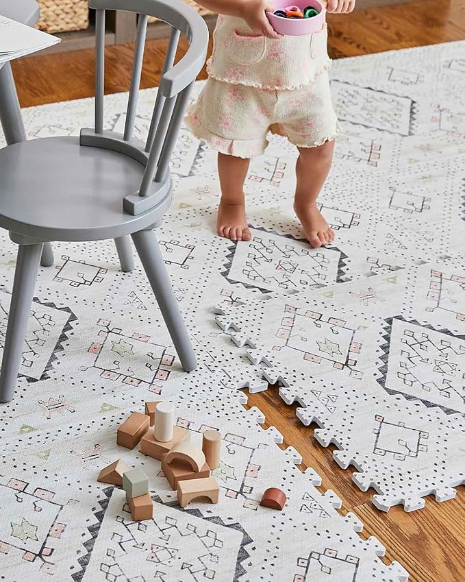 House of Noa Baby Play Mat – 4x8 Oat Ula – Set of 8 Tiles – Cushioned EVA Foam Play Mat for Floor, Soft Interlocking Baby Crawling Mats for Hard Floors