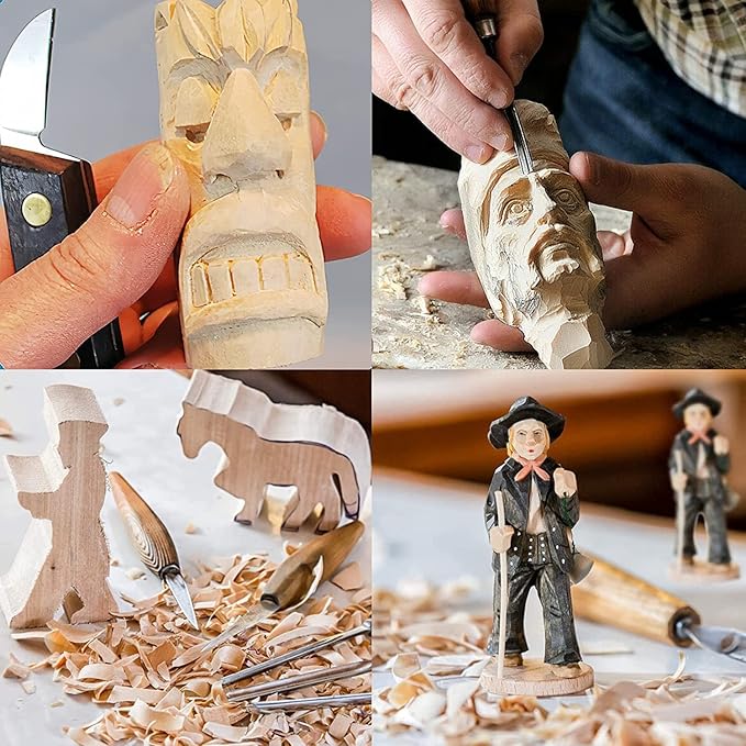 4 Inch Wood for Carving, 4 PCS Unfinished Wood Craft Cubes, Rectangular Wooden Blocks for DIY Carving, Large Unfinished Whittling Wood Blank Blocks for Kids or Adults (4×2×2Inch)