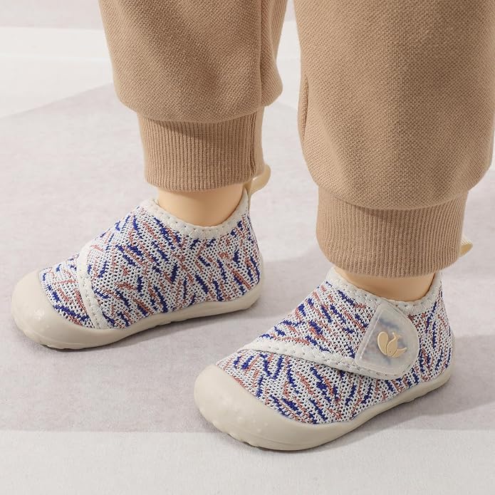 FEETCITY Baby First Walking Shoes Wide Baby Shoes Infant Sneakers Newborn Crib Shoe Barefoot Lightweight Slip On Shoe