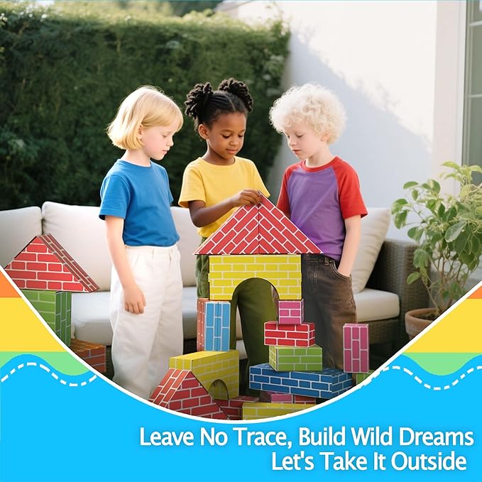 Cardboard Building Blocks for Kids 48pcs: Jumbo Gifts Heavy Duty Develop Creative Thinking Spatial Reasoning Easy to Assemble