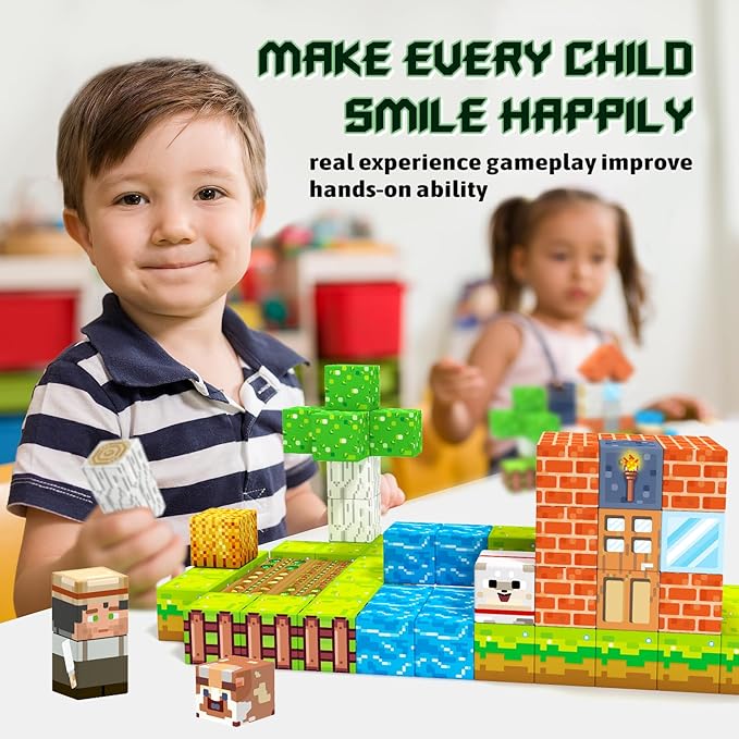 Magnetic Blocks,Creative Building Toys for Kids, STEM Sensory Toys for Ages 3-5, 5-7, 8-13, Christmas Birthday Gifts for Boys & Girls