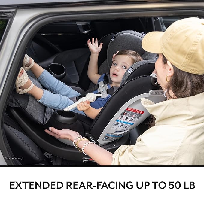 Evenflo Gold Revolve360 Extend All-in-One Rotational Car Seat with SensorSafe (Opal Pink)