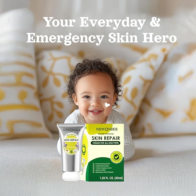 Natural SKIN REPAIR Clinically tested Aromatherapy. Powerful Herbal Essential Oil Soothing Multi-purpose Skin Care Eczema, Dermatitis, Diaper rash, and Sensitive skin. (Green tube 50ml)