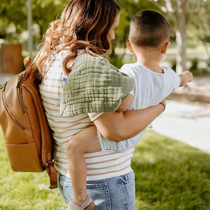 Little Unicorn Newborn Receiving Quilt | Ultra- Soft, Multi-Layered Muslin Fabric | Gift for Newborns & on-The-go (Fern)