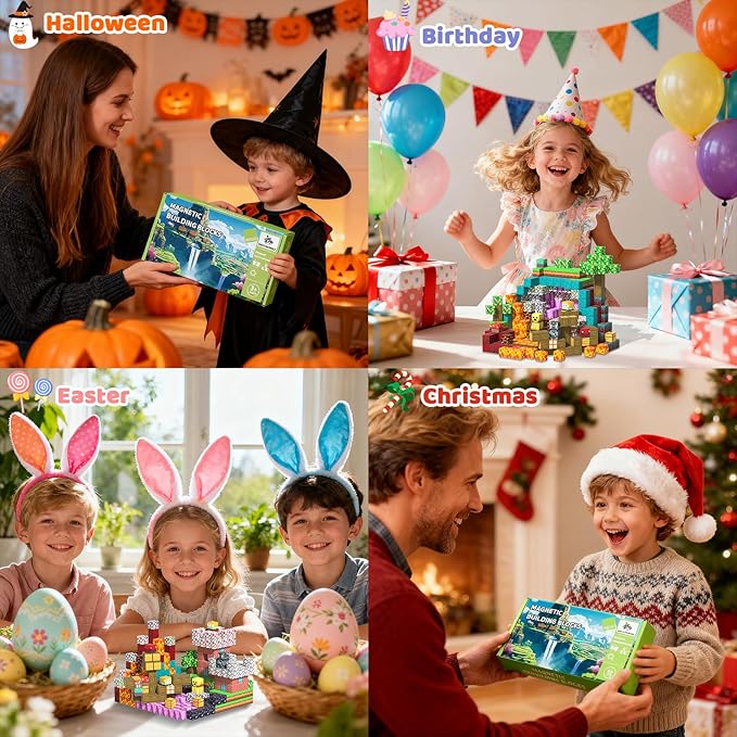 150 PCS Magnetic Building Blocks Toys for Kids, Stacking Magnetic Tiles Toys for Kids Toddlers Boys Girls Ages 3 4 5 6 7 8-12 Gifts