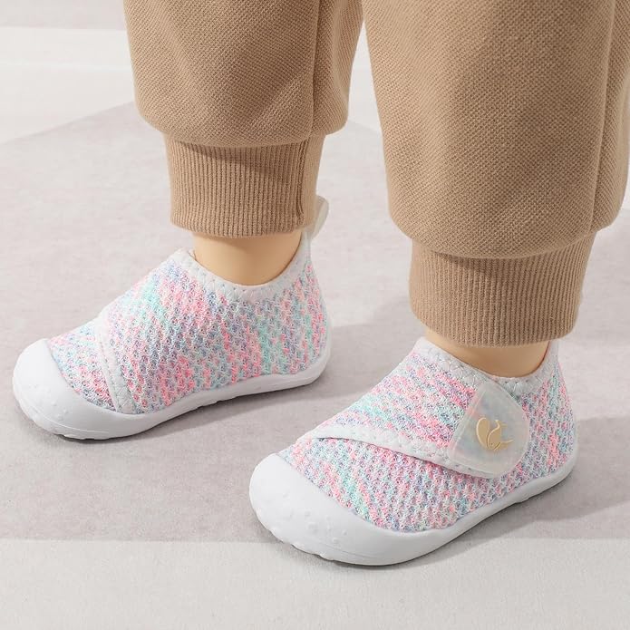 FEETCITY Baby First Walking Shoes Wide Baby Shoes Infant Sneakers Newborn Crib Shoe Barefoot Lightweight Slip On Shoe