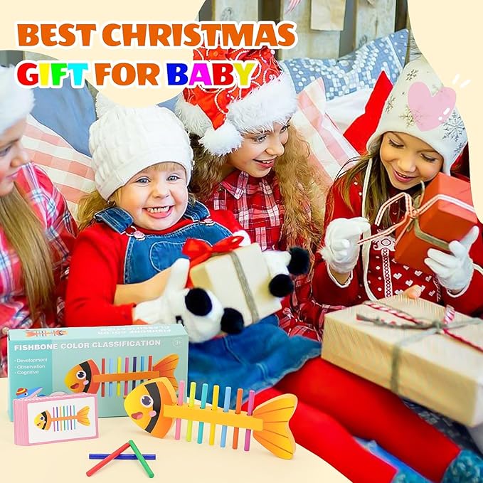 Montessori Wooden Color Sorting Toys for 3+ Year Old, Sensory Matching Game, Preschool Learning Activities Educational, Fine Motor Skill Development Toy Gift for Boys and Girls