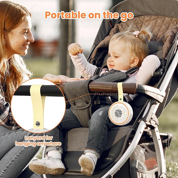 White Noise Machine Portable Sound Machine with 22 Soothing Sounds for Kids Adults, 4 Modes Night Light,3 Sleep Timer,Sound Therapy for Home Office Travel