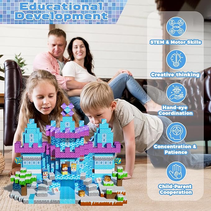 150PCS Magnetic Blocks - Magnet Building Blocks, Magnet Cubes Tiles Princess Castle Toy, STEM Montessori Sensory Stacking Toys Birthday Gift for Kids Ages 3 4 5 6 7 8 9 10 Years Old