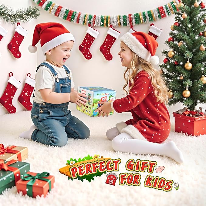 1-6 Year Old Girl Gifts, Animal Farm Montessori Toys for 1-5 Year Old Toddler Boy Toys 2-3 Farm Animals for Toddlers 1-3 Animal Toys Toddler Girl Toys Sensory Birthday Gifts for Girls