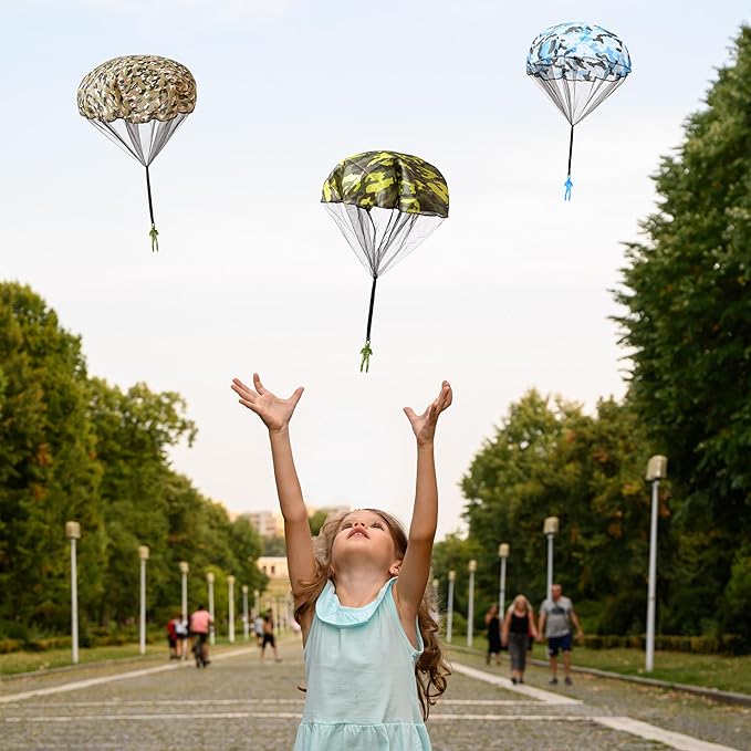 nutty toys Army Parachute Toys for Kids - Tangle Free Outdoor Flying Paratroopers, Top Indoor & Outside, 3 4 5 6 7 8 9 10 11 12 Year Old, Best Christmas Stocking Stuffers Ideas 2025, Unique Boy Gifts