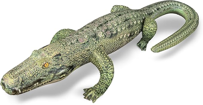 Jet Creations Alligator Inflatable 49"L (76" Head to Tail), Green with Armor Imprint, Realistic Wild Animal Toy – Sports Mascot, Pool & Garden Decor, Fall & Halloween, Photo Prop, Bird Deterrent, 1 PC
