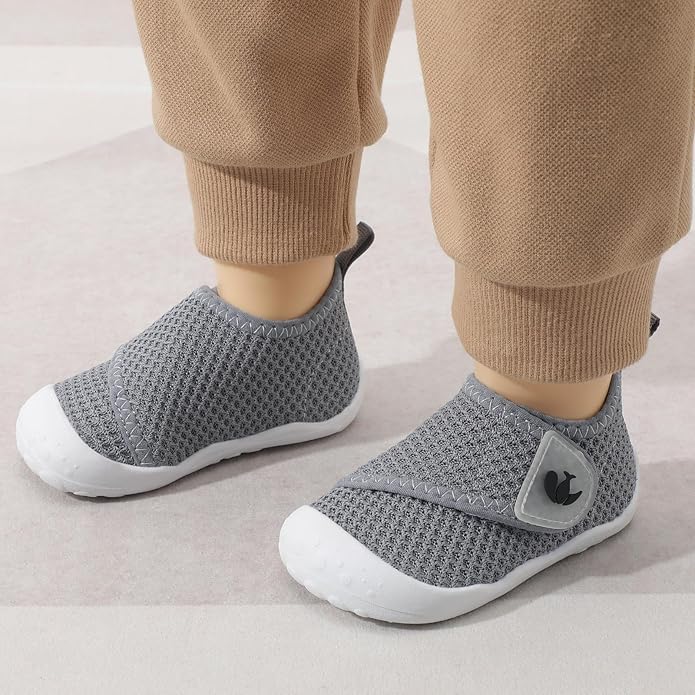 FEETCITY Baby First Walking Shoes Wide Baby Shoes Infant Sneakers Newborn Crib Shoe Barefoot Lightweight Slip On Shoe