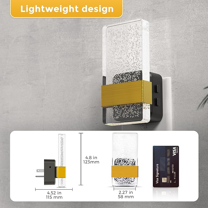 L LOHAS LED Night Light, 2 Pack 3CCT Night Lights Plug Into Wall, 2000K/3000K/5000K Adjustable Color Temperature Nightlight, Dusk to Dawn Sensor Dimmable Nightlights for Bathroom, Hallway, Gift