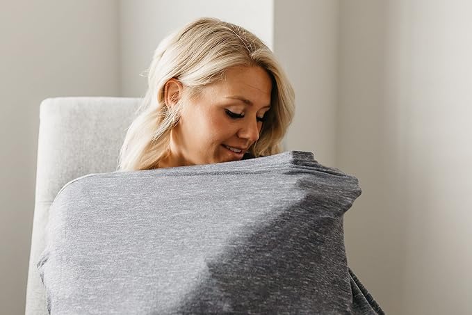 Copper Pearl Multi-Use Cover: Car Seat Covers, Nursing Cover, and Stroller Cover for Sun - Stretchy Fabric, All-Season Use, Stylish Designs, Easy Access for Moms - Denim